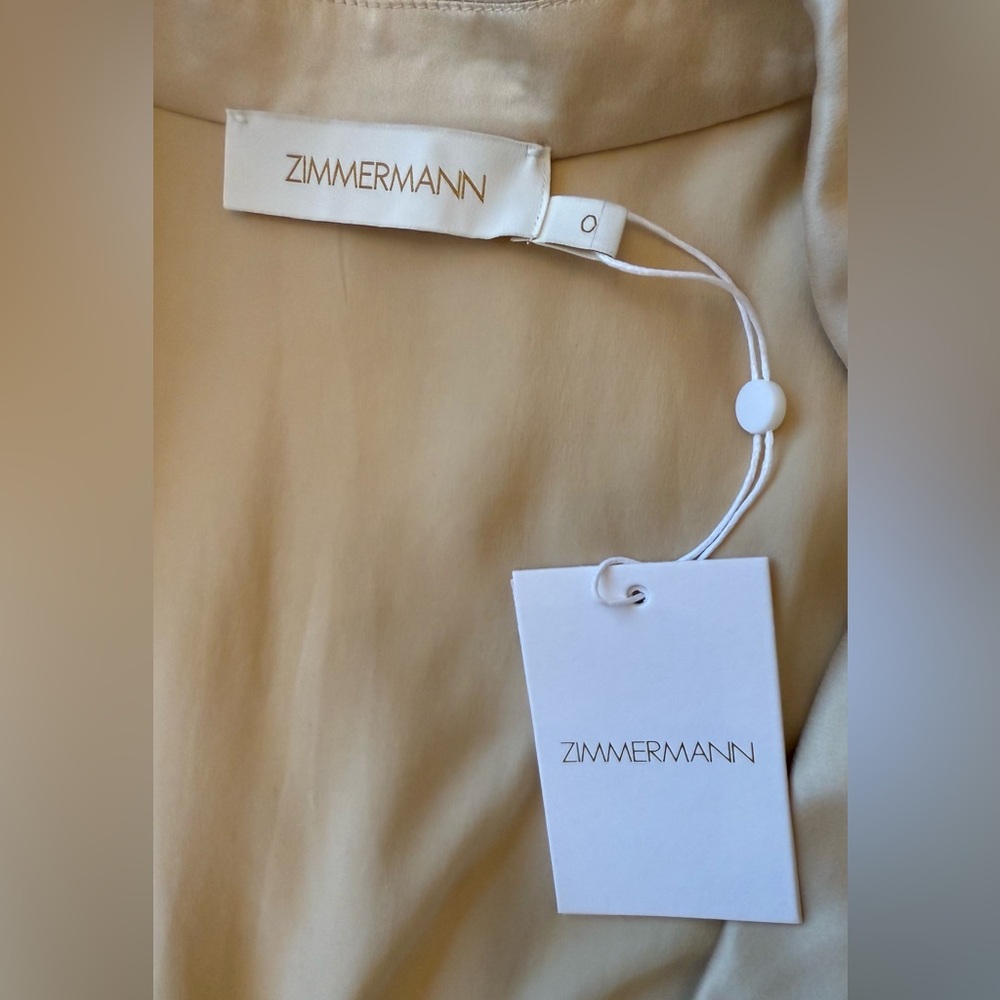 Zimmermann Silk Cream Wrap Midi Dress - Picture 8 of 10